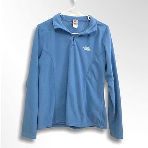 North Face Blue Fuzzy Quarter Zip